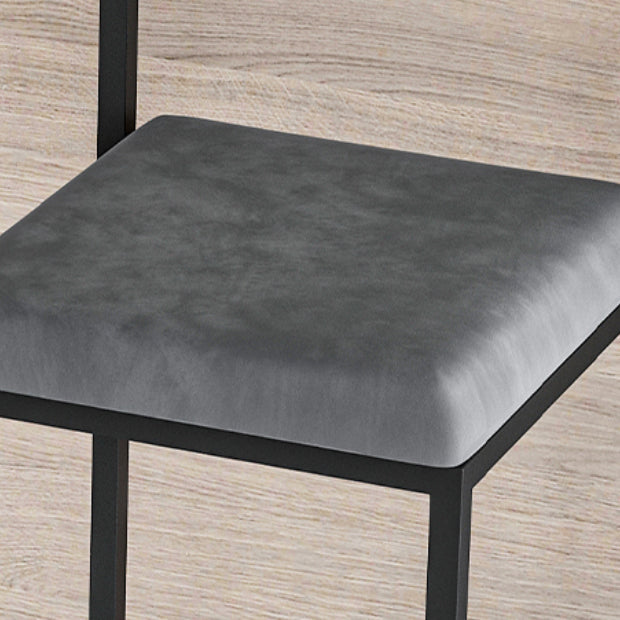 Modern Armless Backrest Counter Stool Iron Cafe Bar Stool with Velvet Cushion and Pedal Clearhalo 'Bar Furniture' 'Bar Stools' 'bar_stools' 'furn' 'furn_bar_stools' 'furniture_bar_stools' 'Kitchen & Dining Furniture' 'kitchen&dining_furn' 'kitchen' 'kitchen_furn' Furniture' 5102389