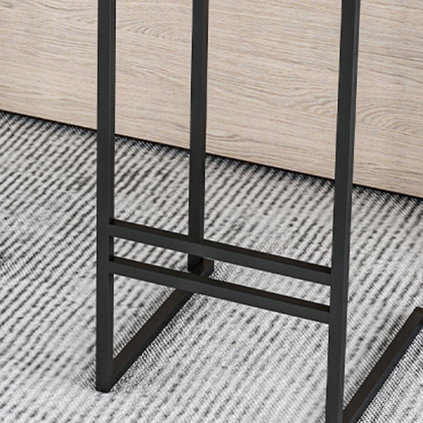 Modern Armless Backrest Counter Stool Iron Cafe Bar Stool with Velvet Cushion and Pedal Clearhalo 'Bar Furniture' 'Bar Stools' 'bar_stools' 'furn' 'furn_bar_stools' 'furniture_bar_stools' 'Kitchen & Dining Furniture' 'kitchen&dining_furn' 'kitchen' 'kitchen_furn' Furniture' 5102391