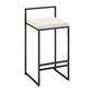 Modern Armless Backrest Counter Stool Iron Cafe Bar Stool with Velvet Cushion and Pedal Clearhalo 'Bar Furniture' 'Bar Stools' 'bar_stools' 'furn' 'furn_bar_stools' 'furniture_bar_stools' 'Kitchen & Dining Furniture' 'kitchen&dining_furn' 'kitchen' 'kitchen_furn' Furniture' 5102399