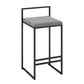 Modern Armless Backrest Counter Stool Iron Cafe Bar Stool with Velvet Cushion and Pedal Clearhalo 'Bar Furniture' 'Bar Stools' 'bar_stools' 'furn' 'furn_bar_stools' 'furniture_bar_stools' 'Kitchen & Dining Furniture' 'kitchen&dining_furn' 'kitchen' 'kitchen_furn' Furniture' 5102401