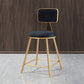 Nordic Backrest Armless Counter Stool Iron Dessert Shop Bar Stool with Cushion and Pedal