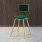 Nordic Backrest Armless Counter Stool Iron Dessert Shop Bar Stool with Cushion and Pedal