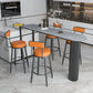 Nordic Style Backrest Counter Stool Iron Cafe Bar Stool with Leather Cushion and Pedal Clearhalo 'Bar Furniture' 'Bar Stools' 'bar_stools' 'furn' 'furn_bar_stools' 'Furniture' 'Kitchen & Dining Furniture' 5102623