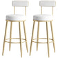 Nordic Style Backrest Counter Stool Iron Cafe Bar Stool with Leather Cushion and Pedal White 2 Piece Set Clearhalo 'Bar Furniture' 'Bar Stools' 'bar_stools' 'furn' 'furn_bar_stools' 'Furniture' 'Kitchen & Dining Furniture' 5102624