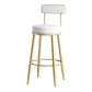 Nordic Style Backrest Counter Stool Iron Cafe Bar Stool with Leather Cushion and Pedal Clearhalo 'Bar Furniture' 'Bar Stools' 'bar_stools' 'furn' 'furn_bar_stools' 'Furniture' 'Kitchen & Dining Furniture' 5102633