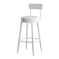 Nordic Style Backrest Counter Stool Iron Cafe Bar Stool with Leather Cushion and Pedal Clearhalo 'Bar Furniture' 'Bar Stools' 'bar_stools' 'furn' 'furn_bar_stools' 'Furniture' 'Kitchen & Dining Furniture' 5102635
