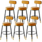 Nordic Style Backrest Counter Stool Iron Cafe Bar Stool with Leather Cushion and Pedal Orange 6 Piece Set Clearhalo 'Bar Furniture' 'Bar Stools' 'bar_stools' 'furn' 'furn_bar_stools' 'Furniture' 'Kitchen & Dining Furniture' 5102636