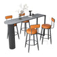 Nordic Style Backrest Counter Stool Iron Cafe Bar Stool with Leather Cushion and Pedal Clearhalo 'Bar Furniture' 'Bar Stools' 'bar_stools' 'furn' 'furn_bar_stools' 'Furniture' 'Kitchen & Dining Furniture' 5102639