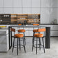 Nordic Style Backrest Counter Stool Iron Cafe Bar Stool with Leather Cushion and Pedal Clearhalo 'Bar Furniture' 'Bar Stools' 'bar_stools' 'furn' 'furn_bar_stools' 'Furniture' 'Kitchen & Dining Furniture' 5102642