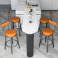 Nordic Style Backrest Counter Stool Iron Cafe Bar Stool with Leather Cushion and Pedal Clearhalo 'Bar Furniture' 'Bar Stools' 'bar_stools' 'furn' 'furn_bar_stools' 'Furniture' 'Kitchen & Dining Furniture' 5102643