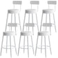 Nordic Style Backrest Counter Stool Iron Cafe Bar Stool with Leather Cushion and Pedal Gloss White 6 Piece Set Clearhalo 'Bar Furniture' 'Bar Stools' 'bar_stools' 'furn' 'furn_bar_stools' 'Furniture' 'Kitchen & Dining Furniture' 5102644
