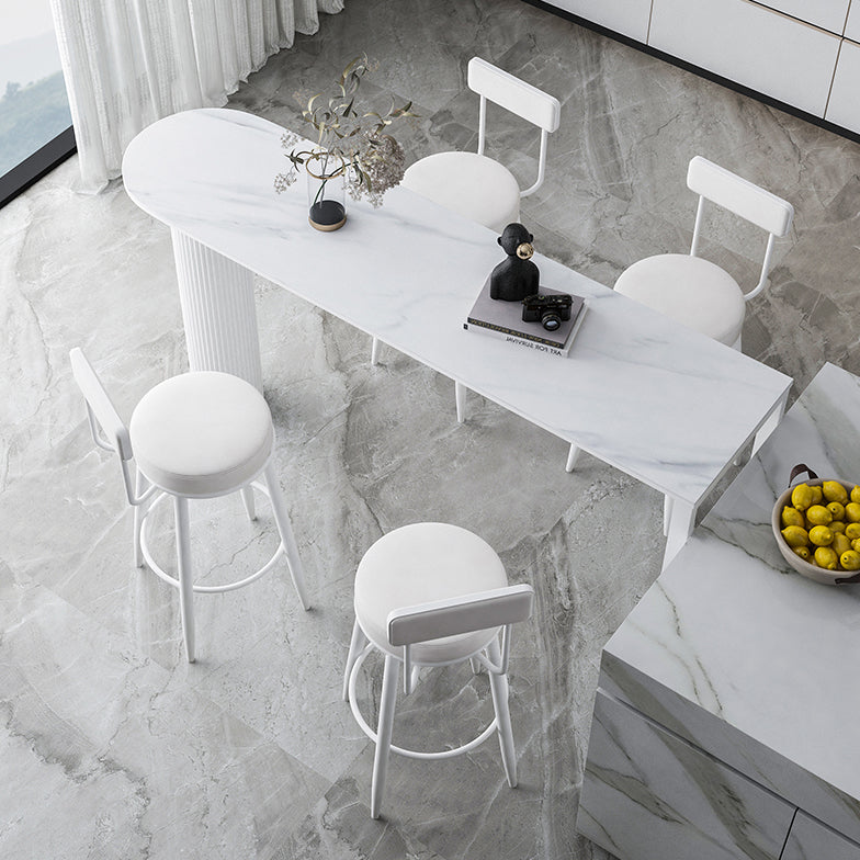 Nordic Style Backrest Counter Stool Iron Cafe Bar Stool with Leather Cushion and Pedal Clearhalo 'Bar Furniture' 'Bar Stools' 'bar_stools' 'furn' 'furn_bar_stools' 'Furniture' 'Kitchen & Dining Furniture' 5102648