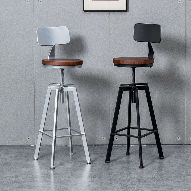 Tabouret de bac à comptoir industriel métallique tabouret de bar réglable avec pivot