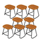 Modern Contoured Seat Counter Stool Solid Wood Backless Counter-height Stool Distressed Wood 8 Piece Set Short Stool(18"H) Clearhalo 'Bar Furniture' 'Bar Stools' 'bar_stools' 'furn' 'furn_bar_stools' 'Furniture' 'Kitchen & Dining Furniture' 5102764