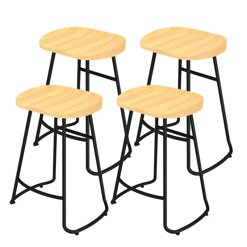 Modern Contoured Seat Counter Stool Solid Wood Backless Counter-height Stool Wood 4 Piece Set Clearhalo 'Bar Furniture' 'Bar Stools' 'bar_stools' 'furn' 'furn_bar_stools' 'Furniture' 'Kitchen & Dining Furniture' 5102787