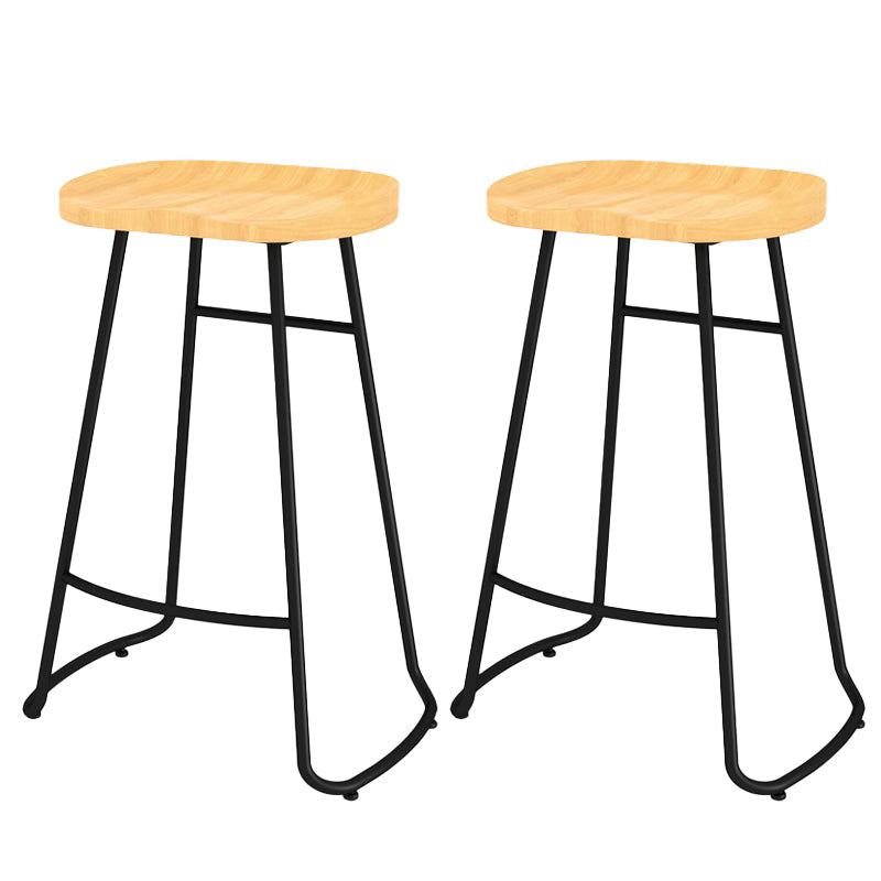 Modern Contoured Seat Counter Stool Solid Wood Backless Counter-height Stool Wood 2 Piece Set Bar Stool(30"H) Clearhalo 'Bar Furniture' 'Bar Stools' 'bar_stools' 'furn' 'furn_bar_stools' 'Furniture' 'Kitchen & Dining Furniture' 5102790