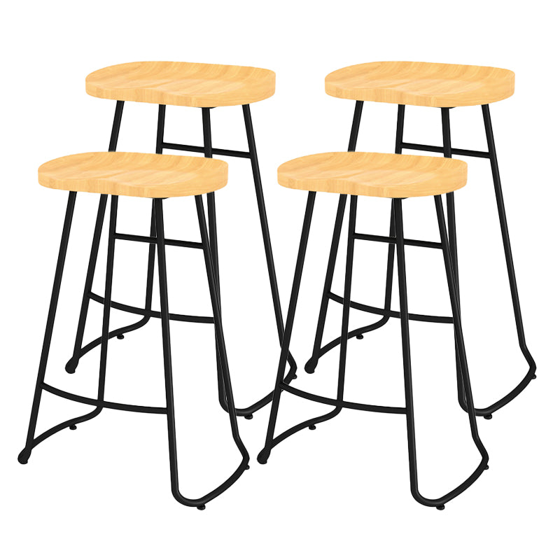 Modern Contoured Seat Counter Stool Solid Wood Backless Counter-height Stool Wood 4 Piece Set Bar Stool(30"H) Clearhalo 'Bar Furniture' 'Bar Stools' 'bar_stools' 'furn' 'furn_bar_stools' 'Furniture' 'Kitchen & Dining Furniture' 5102791