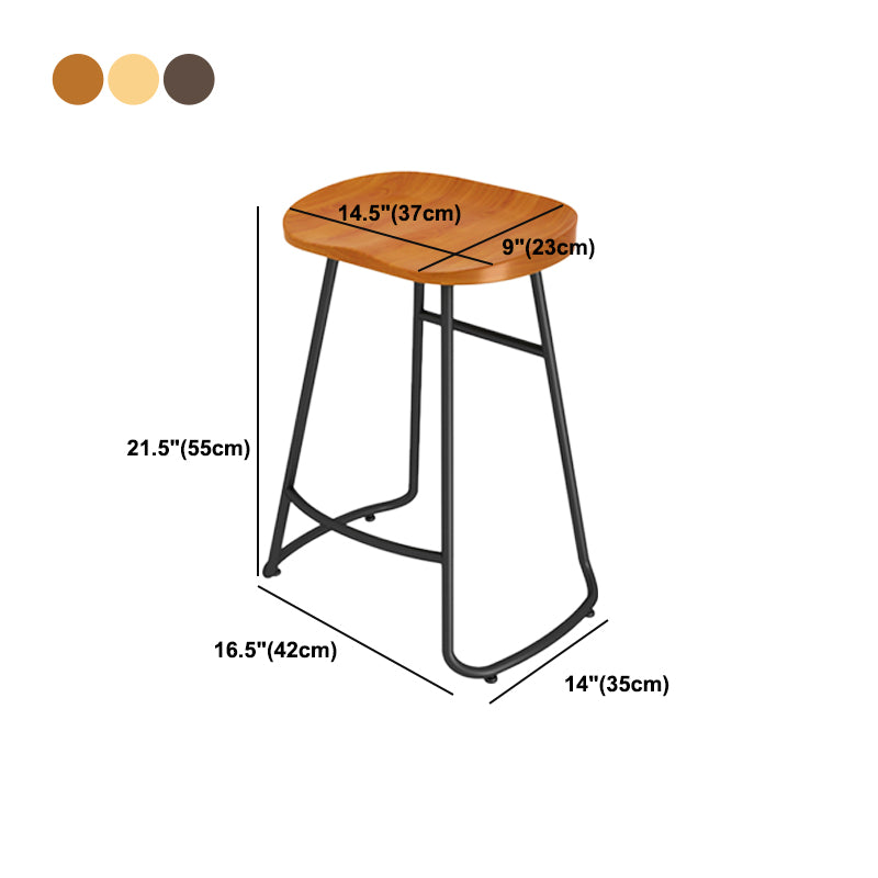 Modern Contoured Seat Counter Stool Solid Wood Backless Counter-height Stool Clearhalo 'Bar Furniture' 'Bar Stools' 'bar_stools' 'furn' 'furn_bar_stools' 'Furniture' 'Kitchen & Dining Furniture' 5102807