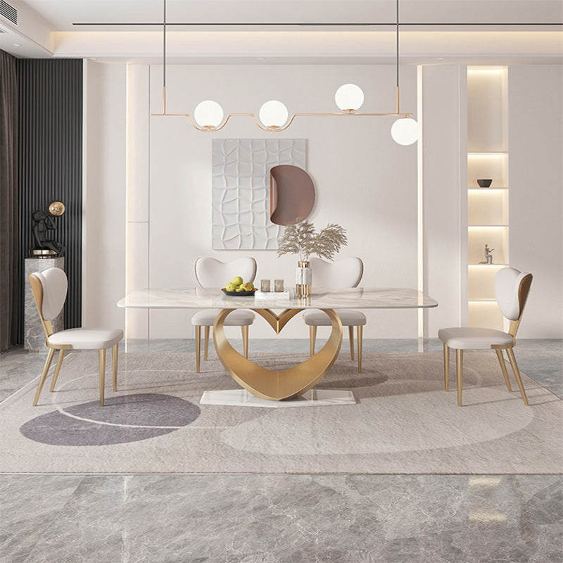 Luxury Sintered Stone Top Dining Set Rectangle 1/2/5/7 Pieces Dining Room Table Set