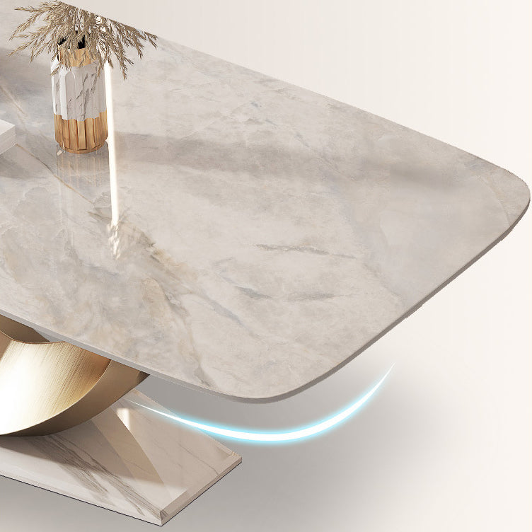 Luxury Sintered Stone Top Dining Set Rectangle 1/2/5/7 Pieces Dining Room Table Set