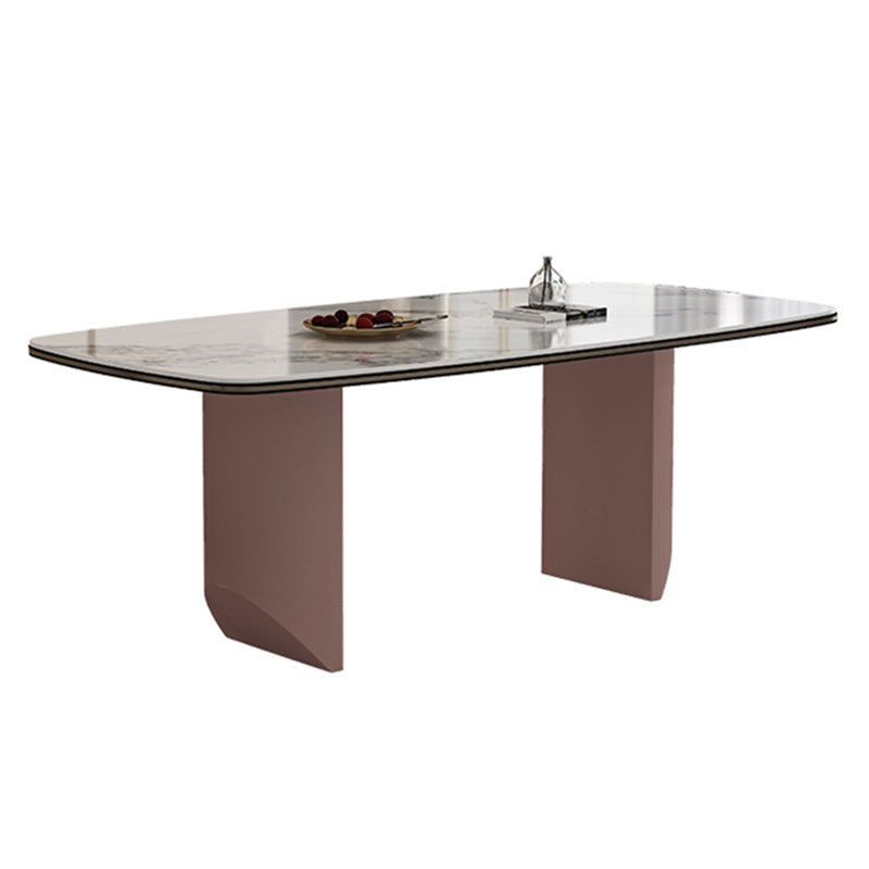 Juego de comedor de piedra sinterizada estilo diseñador, juego de mesa de comedor rectangular de 1/3/4/5/7 piezas