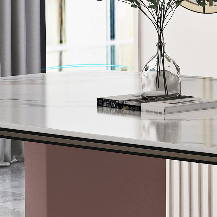 Juego de comedor de piedra sinterizada estilo diseñador, juego de mesa de comedor rectangular de 1/3/4/5/7 piezas