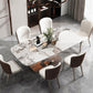 Modern Sintered Stone and Metal Dining Set Rectangle 1/2/5/7 Pieces Dining Table Set