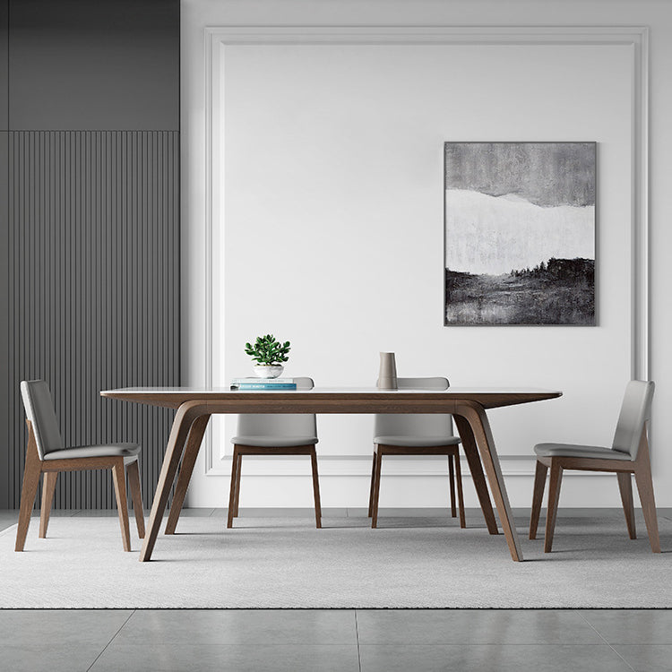 Designer Style Sintered Stone Top Dining Set Rectangle 1/3/4/5/7 Pieces Dining Table Set Clearhalo 'Dining Room Sets' 'Dining Tables & Seating' 'dining_room_set' 'furn' 'furn_dining_room_set' 'Furniture' 'Kitchen & Dining Furniture' 5102892