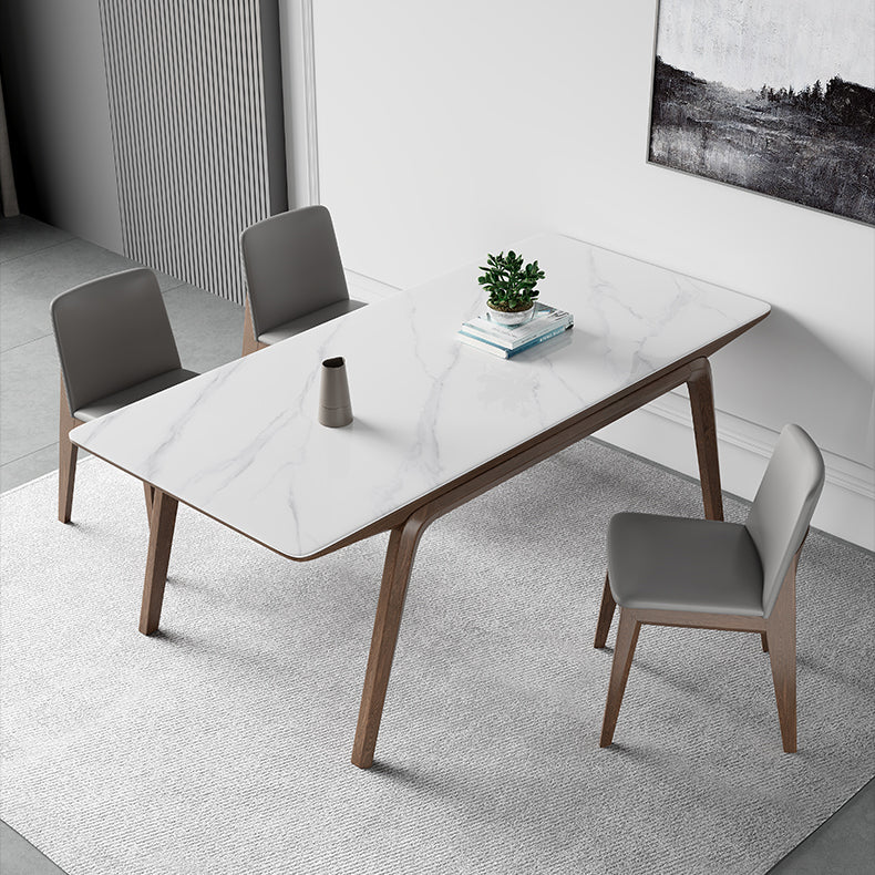 Designer Style Sintered Stone Top Dining Set Rectangle 1/3/4/5/7 Pieces Dining Table Set 4 Pieces: Table, 3 Chairs Clearhalo 'Dining Room Sets' 'Dining Tables & Seating' 'dining_room_set' 'furn' 'furn_dining_room_set' 'Furniture' 'Kitchen & Dining Furniture' 5102894