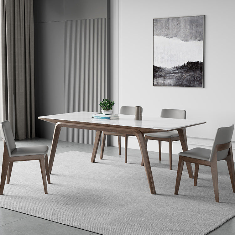 Designer Style Sintered Stone Top Dining Set Rectangle 1/3/4/5/7 Pieces Dining Table Set Clearhalo 'Dining Room Sets' 'Dining Tables & Seating' 'dining_room_set' 'furn' 'furn_dining_room_set' 'Furniture' 'Kitchen & Dining Furniture' 5102895