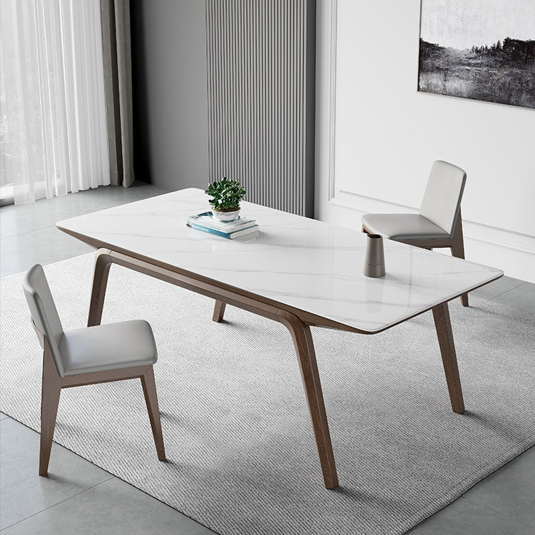 Designer Style Sintered Stone Top Dining Set Rectangle 1/3/4/5/7 Pieces Dining Table Set 3 Pieces: Table, 2 Chairs Clearhalo 'Dining Room Sets' 'Dining Tables & Seating' 'dining_room_set' 'furn' 'furn_dining_room_set' 'Furniture' 'Kitchen & Dining Furniture' 5102898