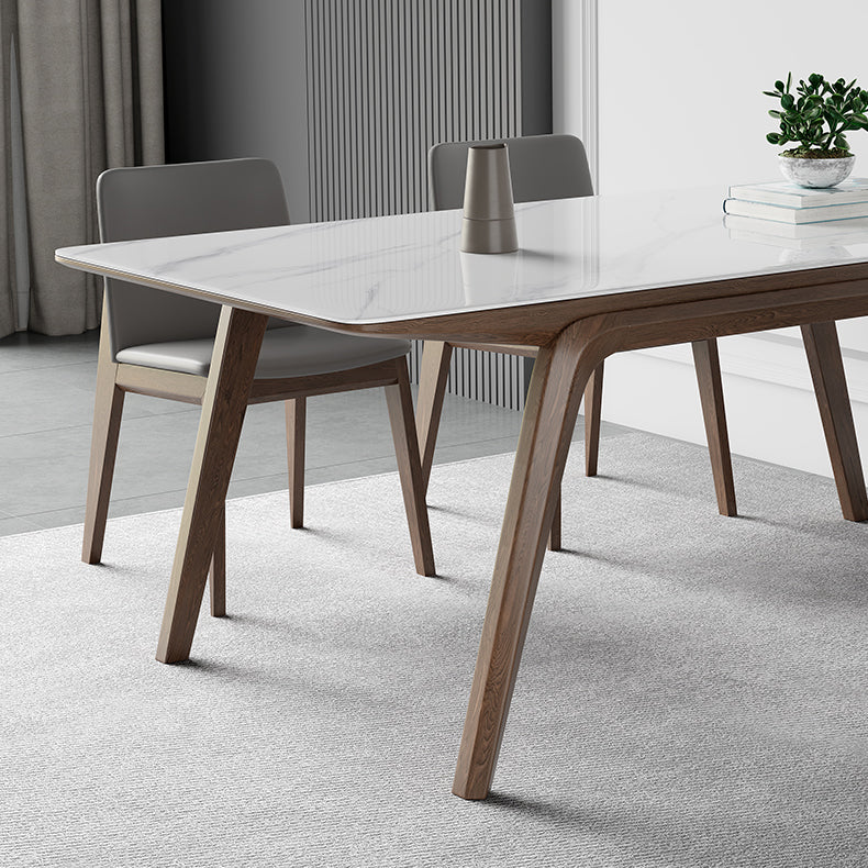 Designer Style Sintered Stone Top Dining Set Rectangle 1/3/4/5/7 Pieces Dining Table Set Clearhalo 'Dining Room Sets' 'Dining Tables & Seating' 'dining_room_set' 'furn' 'furn_dining_room_set' 'Furniture' 'Kitchen & Dining Furniture' 5102901