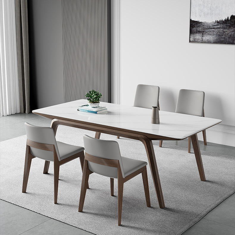 Designer Style Sintered Stone Top Dining Set Rectangle 1/3/4/5/7 Pieces Dining Table Set Clearhalo 'Dining Room Sets' 'Dining Tables & Seating' 'dining_room_set' 'furn' 'furn_dining_room_set' 'Furniture' 'Kitchen & Dining Furniture' 5102906