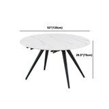 Modern Style Sintered Stone Dining Round Table Set 1/5 Pieces Dining Set Clearhalo 'Dining Room Sets' 'Dining Tables & Seating' 'dining_room_set' 'furn' 'furn_dining_room_set' 'Furniture' 'Kitchen & Dining Furniture' 5102938