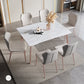 Nordic Glam Sintered Stone Dining Table Set 1/2/5/7 Pieces Dining Set Clearhalo 'Dining Room Sets' 'Dining Tables & Seating' 'dining_room_set' 'furn' 'furn_dining_room_set' 'Furniture' 'Kitchen & Dining Furniture' 5102943