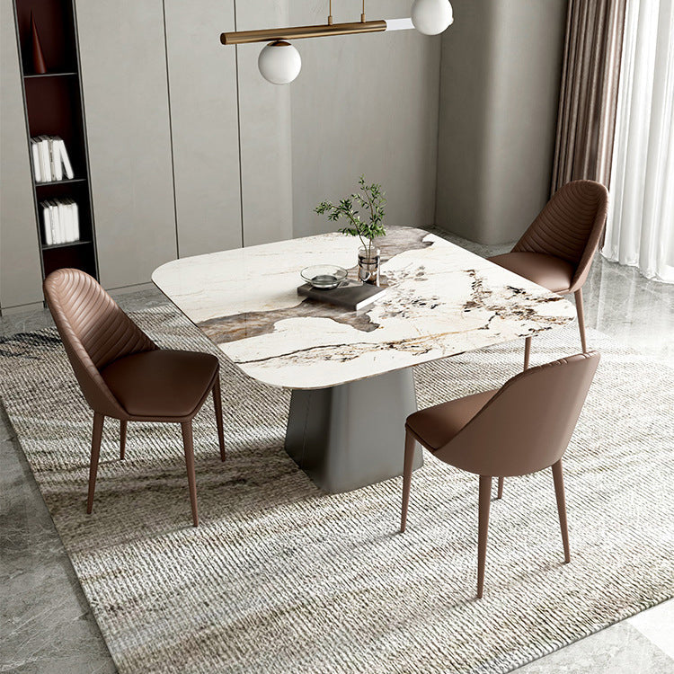 Modern Style Sintered Stone Dining Table Set 1/3/4/5 Pieces Dining Set