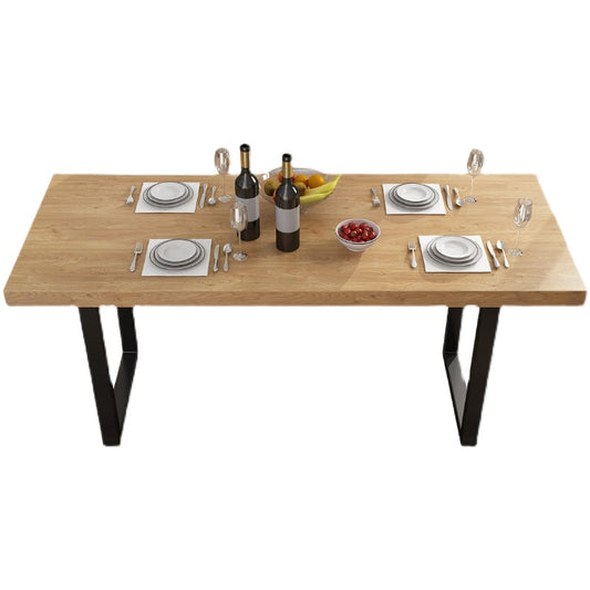 Industrial Natural Dining Site Table Rectangle Metal Sled Dining Table Without Chairs