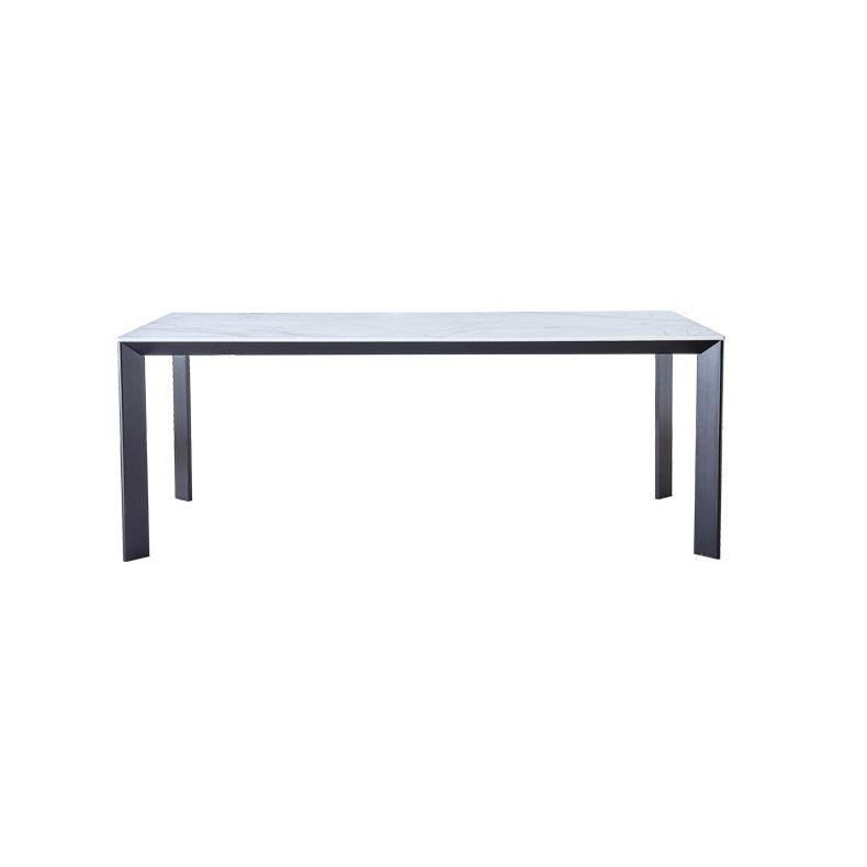 Rectangle Stone Dining Table Contemporary Metal 4 Legs Dining Table Clearhalo 'Dining Tables & Seating' 'Dining Tables' 'dining_table' 'furn' 'furn_dining_table' 'Furniture' 'Kitchen & Dining Furniture' 5103010