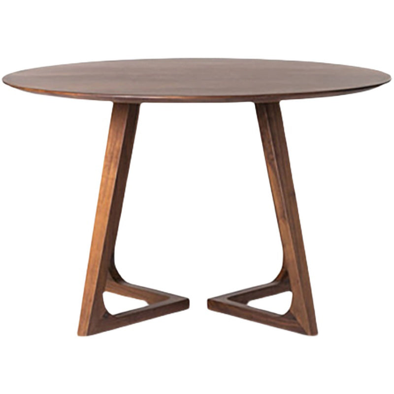 Mesa de comedor redonda moderna pino mesa de doble pedestal natural de madera sólida