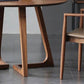 Mesa de comedor redonda moderna pino mesa de doble pedestal natural de madera sólida