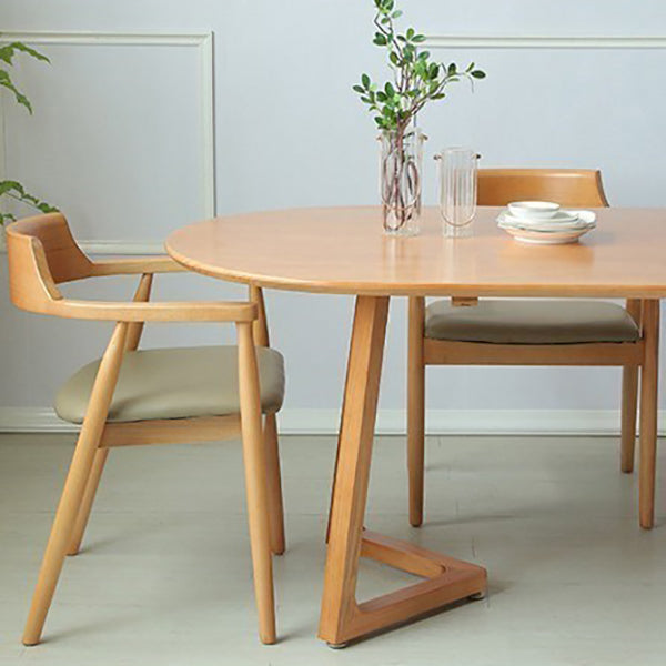 Mesa de comedor de madera maciza oval