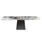Traditional Luxury Rectangle Dining Table Stone Top Pedestal Casual Dining Table Grey Without Chairs Clearhalo 'Dining Tables & Seating' 'Dining Tables' 'dining_table' 'furn' 'furn_dining_table' 'Furniture' 'Kitchen & Dining Furniture' 5103075