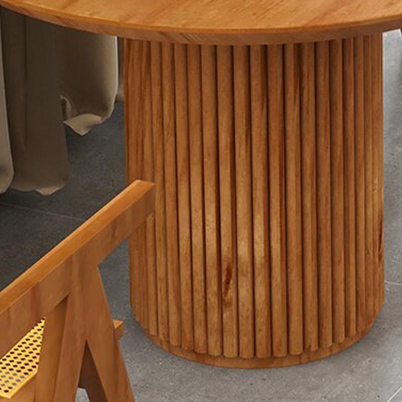 Modern Pedestal Casual Dining Table Solid Wood Round Dinner Room Kitchen Table Clearhalo 'Dining Tables & Seating' 'Dining Tables' 'dining_table' 'furn' 'furn_dining_table' 'Furniture' 'Kitchen & Dining Furniture' 5103107