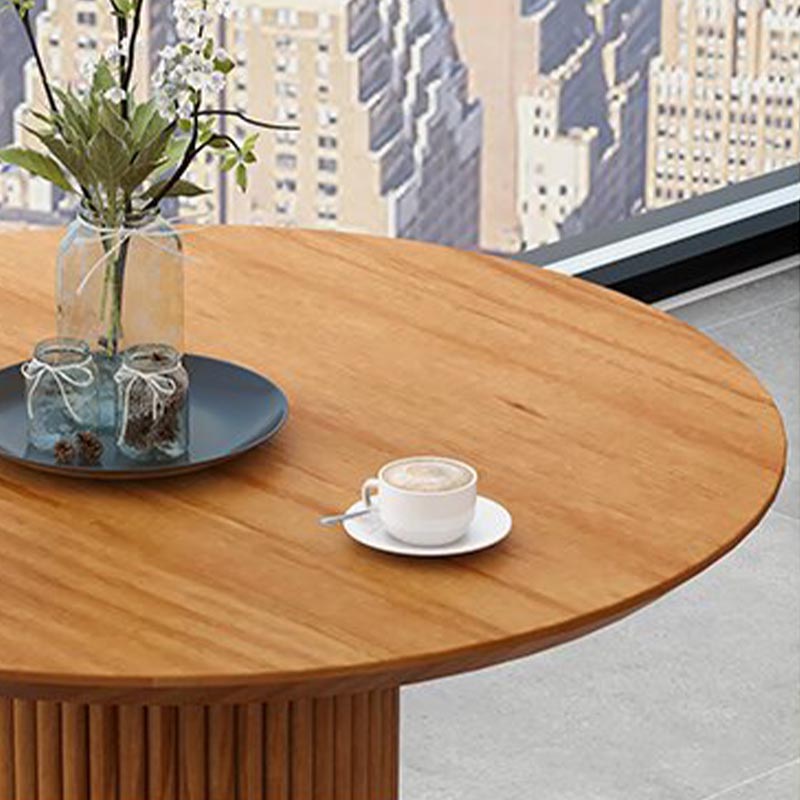 Modern Pedestal Casual Dining Table Solid Wood Round Dinner Room Kitchen Table Clearhalo 'Dining Tables & Seating' 'Dining Tables' 'dining_table' 'furn' 'furn_dining_table' 'Furniture' 'Kitchen & Dining Furniture' 5103108