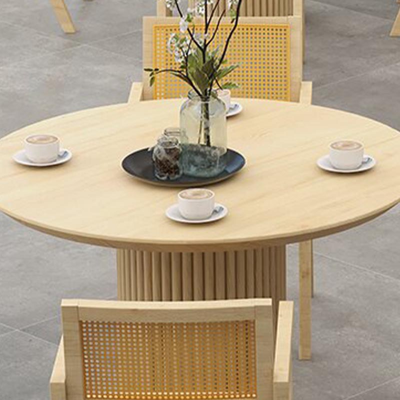 Modern Pedestal Casual Dining Table Solid Wood Round Dinner Room Kitchen Table Clearhalo 'Dining Tables & Seating' 'Dining Tables' 'dining_table' 'furn' 'furn_dining_table' 'Furniture' 'Kitchen & Dining Furniture' 5103110