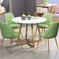 Tavolo da cucina rotondo con piano in pietra stile Glam Tavolo da pranzo con base dorata in bianco