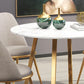 Tavolo da cucina rotondo con piano in pietra stile Glam Tavolo da pranzo con base dorata in bianco