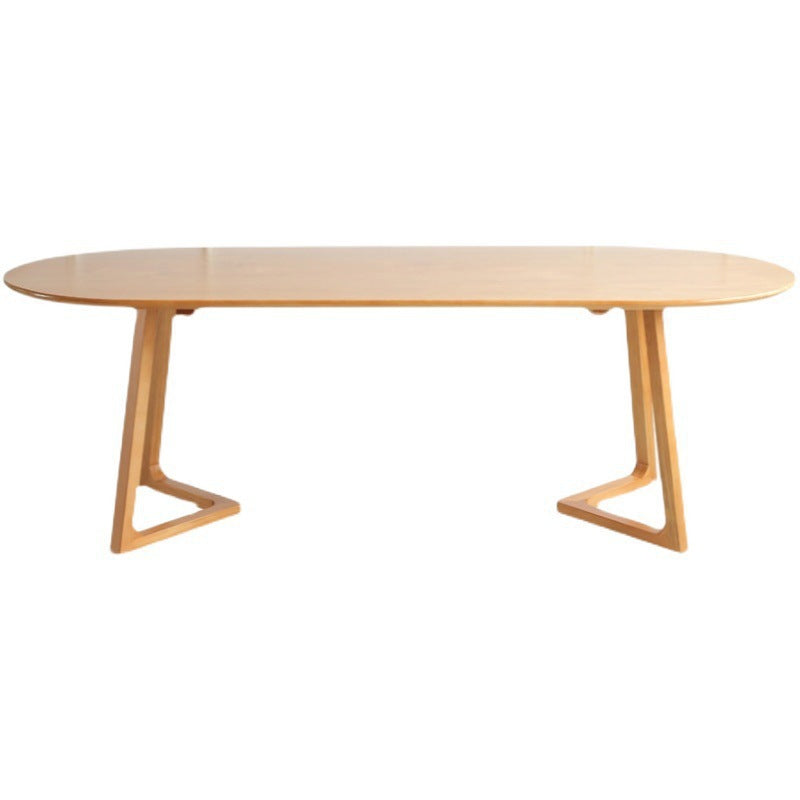 Mesa de restaurantes de simplicidad Mesa de comedor de madera maciza ovalada para comedor