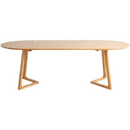 Mesa de restaurantes de simplicidad Mesa de comedor de madera maciza ovalada para comedor