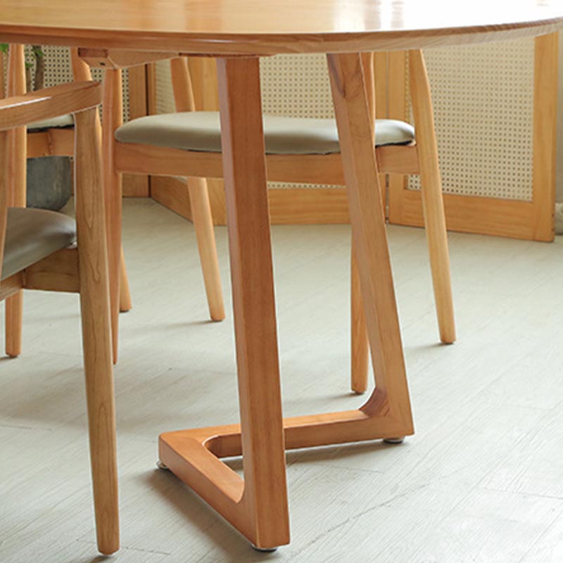 Mesa de restaurantes de simplicidad Mesa de comedor de madera maciza ovalada para comedor